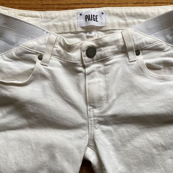 Paige Skyline Ankle Peg Stretch White Skinny Jeans Size 26 - Picture 5 of 16